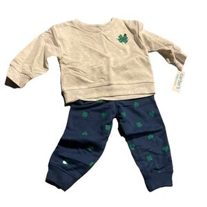 18M Infant & Toddler Boys Gray & Navy Outfit St Patricks Sweatshirt & Pants